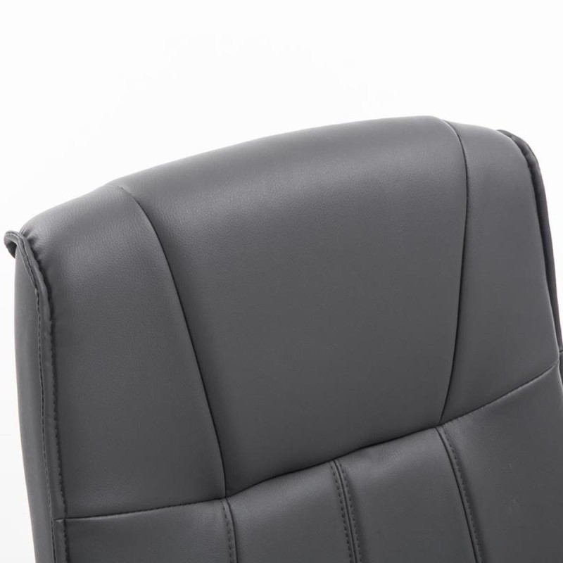 Silla de Confidente BORAU, estructura metálica, en Piel color negro