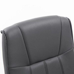 Silla de Confidente BORAU, estructura metálica, en Piel color negro