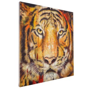 Cuadro TIGRE 100x90x3,5 cm, pintado a mano al óleo