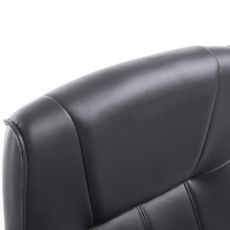 Silla de Confidente BORAU, estructura metálica, en Piel color negro