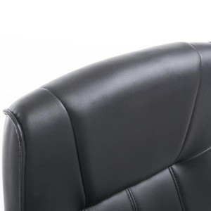 Silla de Confidente BORAU, estructura metálica, en Piel color negro