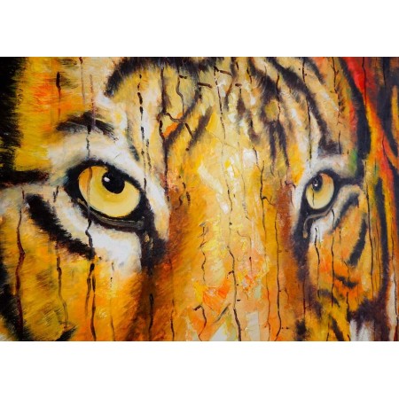 Cuadro TIGRE 100x90x3,5 cm, pintado a mano al óleo 2
