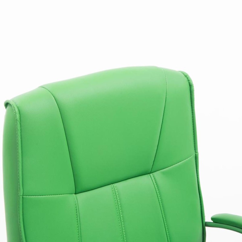 Silla de Confidente BORAU, estructura metálica, en Piel color negro