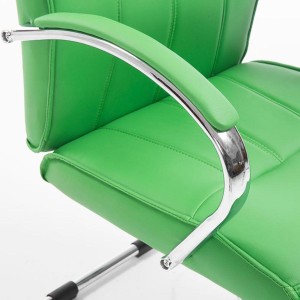 Silla de Confidente BORAU, estructura metálica, en Piel color negro