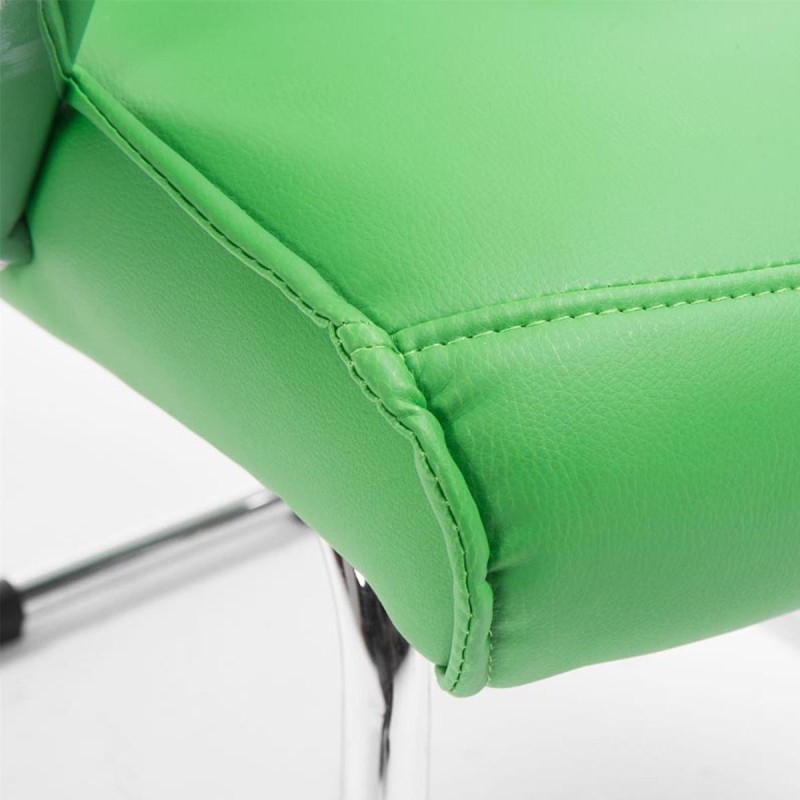 Silla de Confidente BORAU, estructura metálica, en Piel color negro