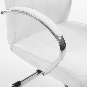 Silla de Confidente BORAU, estructura metálica, en Piel color negro