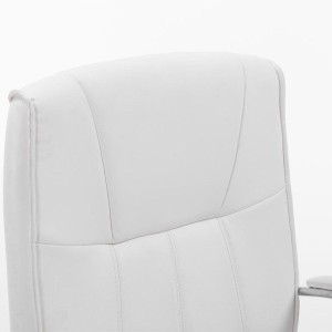 Silla de Confidente BORAU, estructura metálica, en Piel color negro