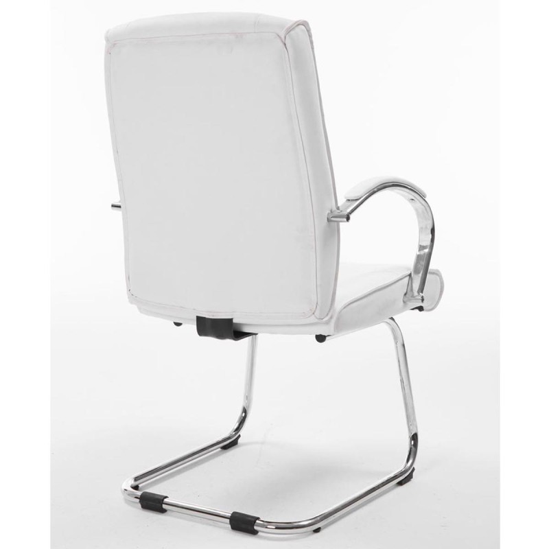 Silla de Confidente BORAU, estructura metálica, en Piel color negro