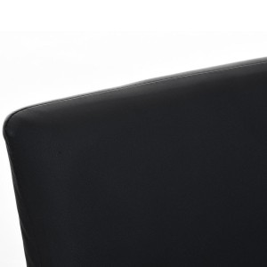 Silla de confidente PIRU, moderno y elegante diseño con estructura metálica y tapizada en piel color negro