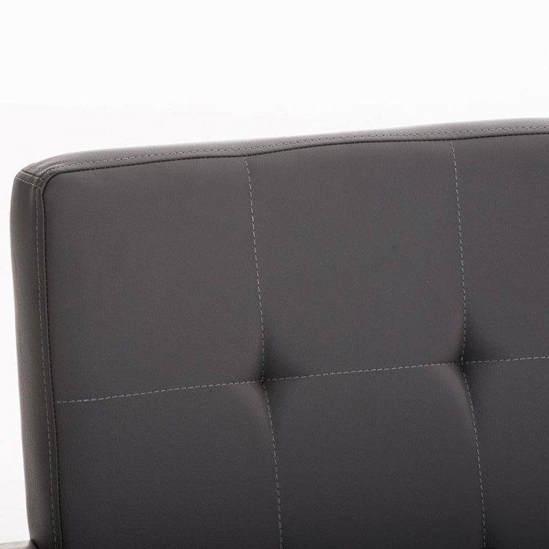 Silla de confidente MORGAL PIEL, de exclusivo y moderno diseño con estructura en acero inoxidable y tapizada en piel negra