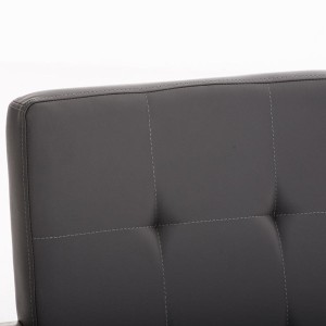 Silla de confidente MORGAL PIEL, de exclusivo y moderno diseño con estructura en acero inoxidable y tapizada en piel negra