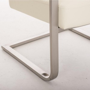 Silla de confidente MORGAL PIEL, de exclusivo y moderno diseño con estructura en acero inoxidable y tapizada en piel negra