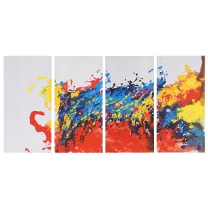 Cuadro OLA MULTICOLOR 60x120x3,5, pintado a mano al óleo