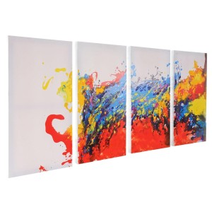 Cuadro OLA MULTICOLOR 60x120x3,5, pintado a mano al óleo