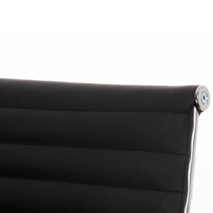 Silla de confidente ergonómica CAMERON en piel natural color negro