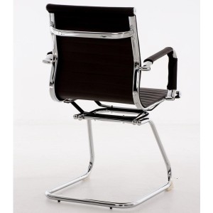 Silla de confidente ergonómica CAMERON en piel natural color negro