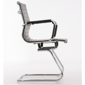 Silla de confidente ergonómica CAMERON en piel natural color negro