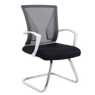 Silla de confidente CUBA V con Soporte Dorsal y Asiento Acolchado, en Negro