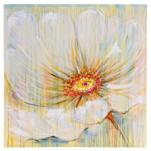 Cuadro BLANCA FLOR 100x100x3,5 cm, pintado a mano al óleo