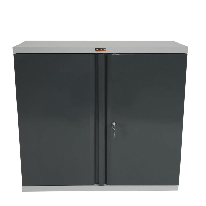 Armario archivador CARIN 2 PUERTAS 84x92x37 cm, gran capacidad y máxima robustez, color gris antracita