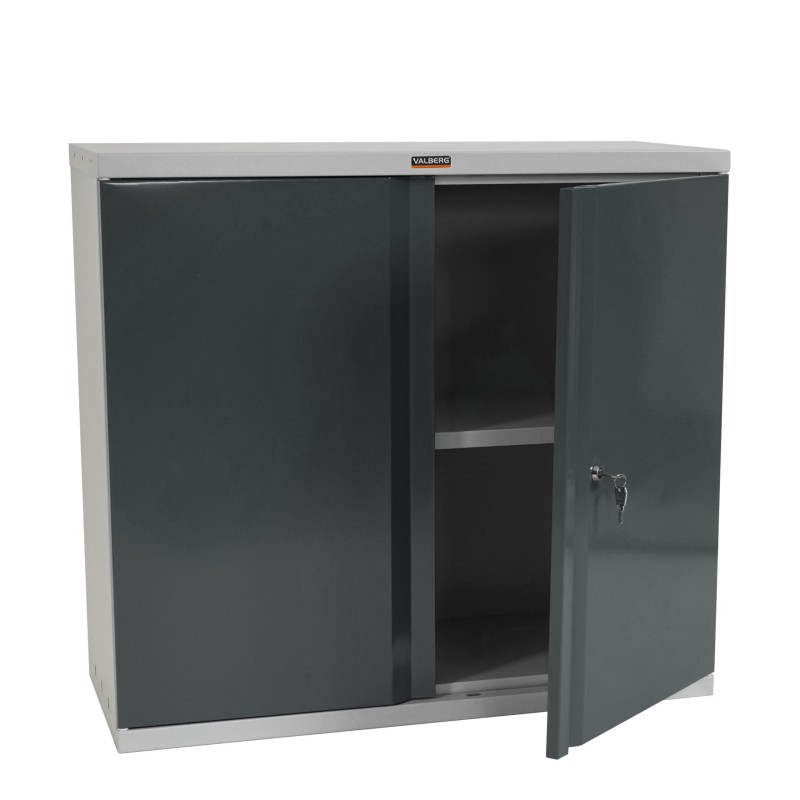 Armario archivador CARIN 2 PUERTAS 84x92x37 cm, gran capacidad y máxima robustez, color gris antracita