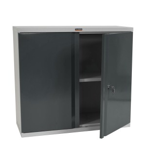 Armario archivador CARIN 2 PUERTAS 84x92x37 cm, gran capacidad y máxima robustez, color gris antracita