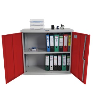 Armario archivador CARIN 2 PUERTAS 84x92x37 cm, gran capacidad y máxima robustez, color gris antracita