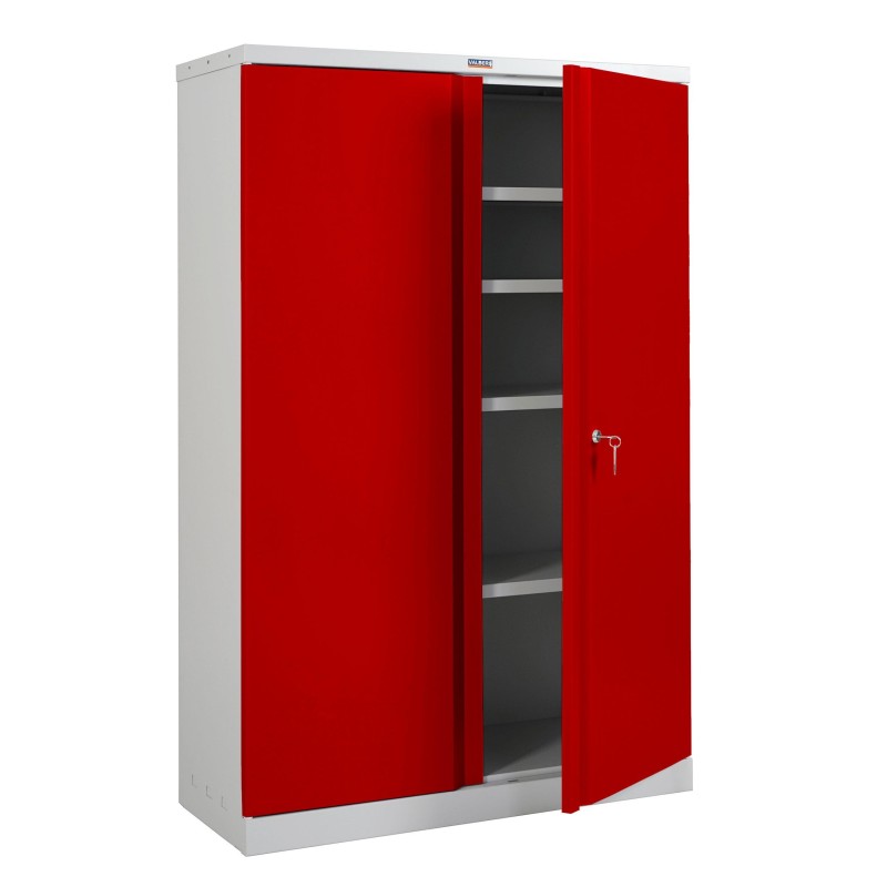 Armario archivador CARIN 2 PUERTAS 140x92x37 cm, gran capacidad y máxima robustez, color gris claro