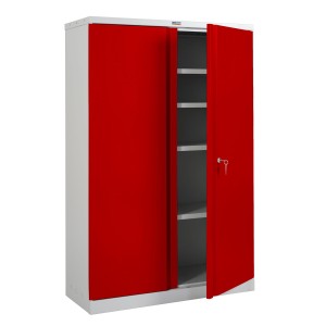 Armario archivador CARIN 2 PUERTAS 140x92x37 cm, gran capacidad y máxima robustez, color gris claro