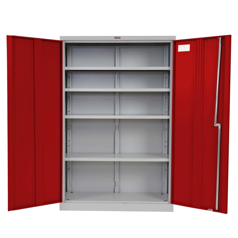 Armario archivador CARIN 2 PUERTAS 140x92x37 cm, gran capacidad y máxima robustez, color gris claro