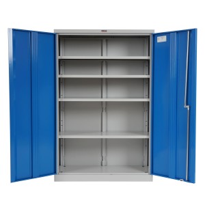 Armario archivador CARIN 2 PUERTAS 140x92x37 cm, gran capacidad y máxima robustez, color gris claro