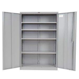 Armario archivador CARIN 2 PUERTAS 140x92x37 cm, gran capacidad y máxima robustez, color gris claro