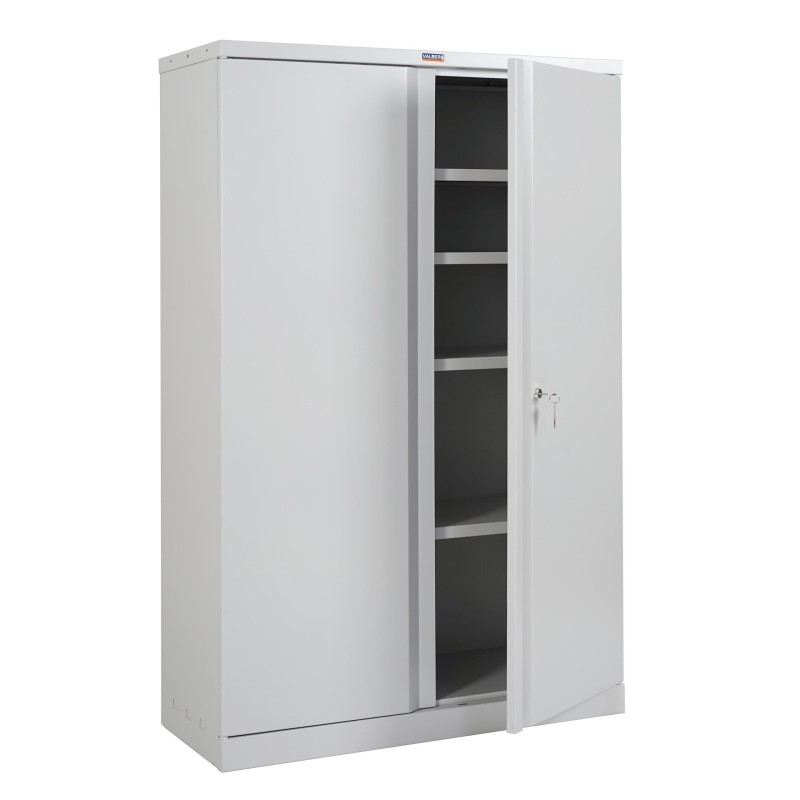 Armario archivador CARIN 2 PUERTAS 140x92x37 cm, gran capacidad y máxima robustez, color gris claro