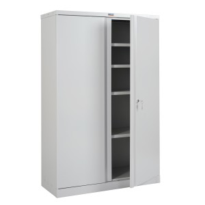 Armario archivador CARIN 2 PUERTAS 140x92x37 cm, gran capacidad y máxima robustez, color gris claro