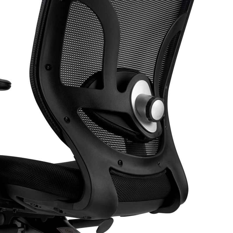 Silla de Oficina Ergonomica, LAMBO, soporte lumbar, en negro