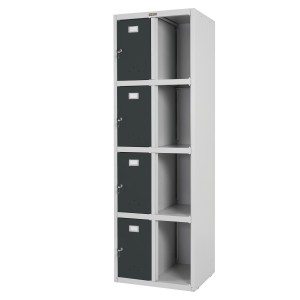 Taquilla BERIT 8 PUERTAS, 183x58x50 cm, gran capacidad con ocho compartimentos individuales y máxima robustez, color gris antrac