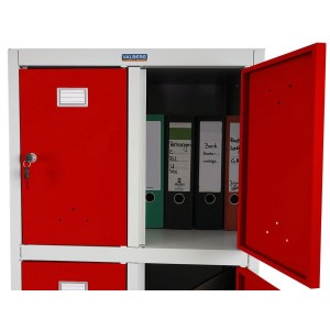 Taquilla BERIT 8 PUERTAS, 183x58x50 cm, gran capacidad con ocho compartimentos individuales y máxima robustez, color gris antrac