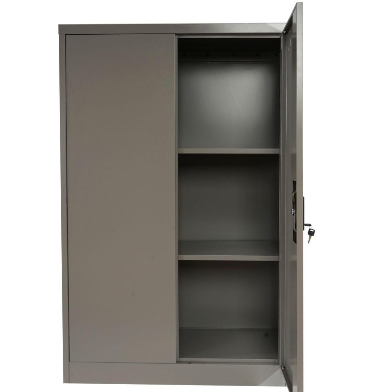 Armario archivador metálico EDIT 2 PUERTAS 140x80x40 cm. Gran capacidad de almacenaje y máxima robustez, color gris