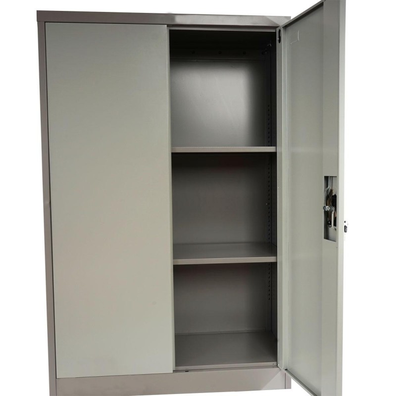 Armario archivador metálico EDIT 2 PUERTAS 140x80x40 cm. Gran capacidad de almacenaje y máxima robustez, color gris