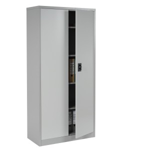 Armario archivador metálico EDIT de 180x85x40. 2 puertas batientes, gran capacidad de almacenaje y máxima robustez, color gris