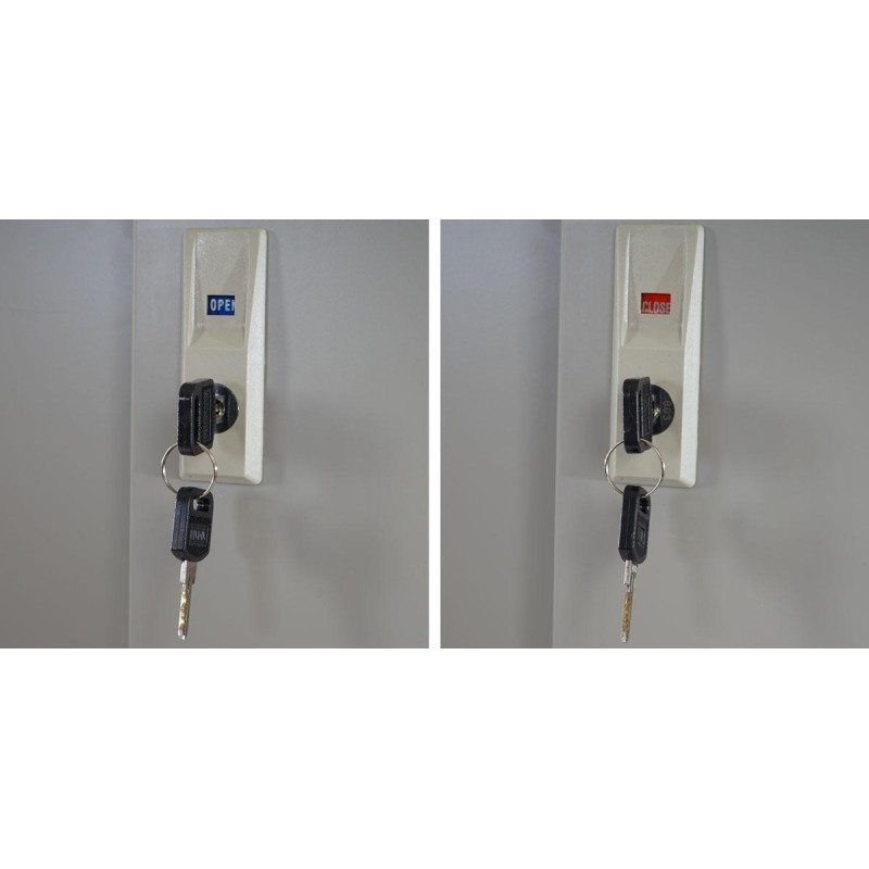 Armario archivador metálico EDIT de 180x85x40. 2 puertas correderas, gran capacidad de almacenaje y máxima robustez, color gris