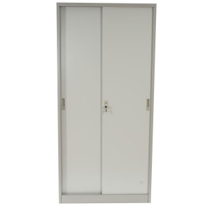 Armario archivador metálico EDIT de 180x85x40. 2 puertas correderas, gran capacidad de almacenaje y máxima robustez, color gris