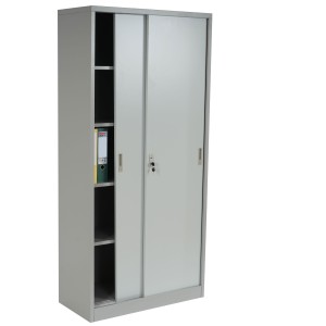 Armario archivador metálico EDIT de 180x85x40. 2 puertas correderas, gran capacidad de almacenaje y máxima robustez, color gris