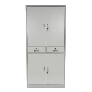 Armario archivador metálico EDIT de 180x85x40. 4 puertas batientes y 2 cajones, gran capacidad de almacenaje y máxima robustez, 