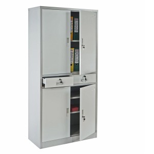 Armario archivador metálico EDIT de 180x85x40. 4 puertas batientes y 2 cajones, gran capacidad de almacenaje y máxima robustez, 