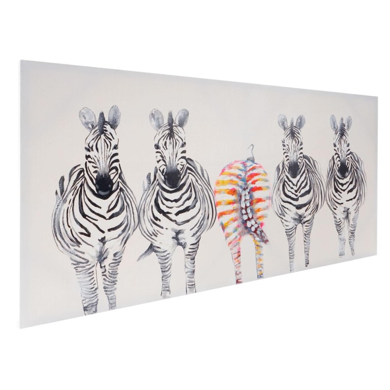 Cuadro CEBRAS 70x140x3,5 cm, pintado a mano al óleo