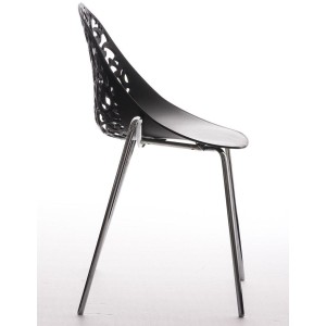 Silla de Confidente DENALI con estructura metálica apilable y exclusivo diseño en color negro