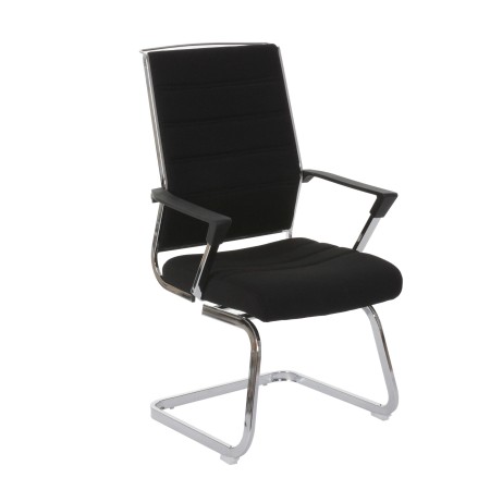 Lote de 2 sillas de Confidente CAEL, estructura metálica giratoria, en tela color negro 2