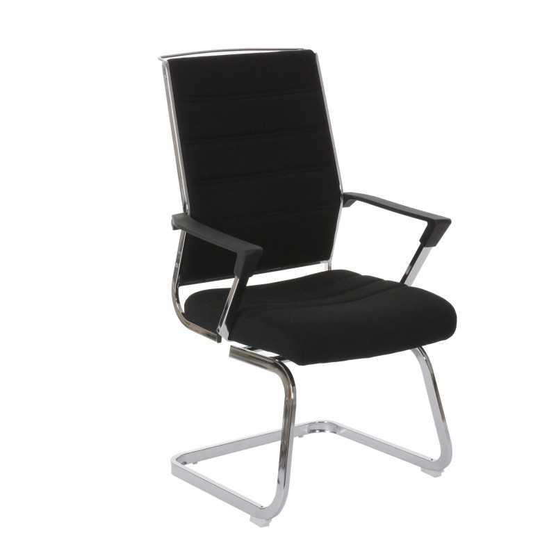 Lote de 2 sillas de Confidente CAEL, estructura metálica giratoria, en tela color negro