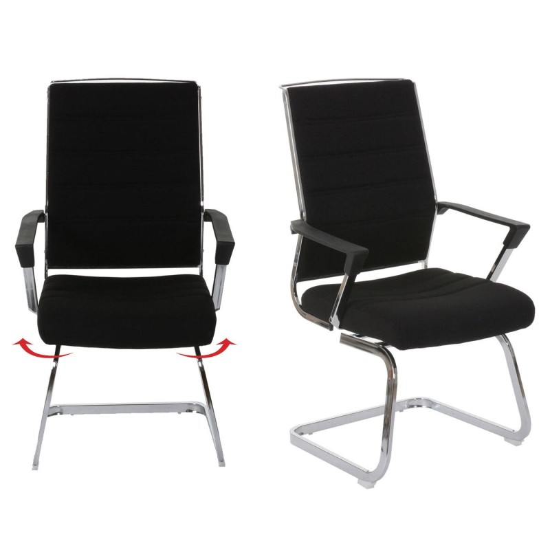 Lote de 2 sillas de Confidente CAEL, estructura metálica giratoria, en tela color negro